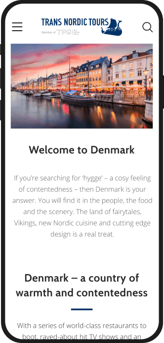 Trans Nordic Tours Website, Designed and Developed by Ester Digital