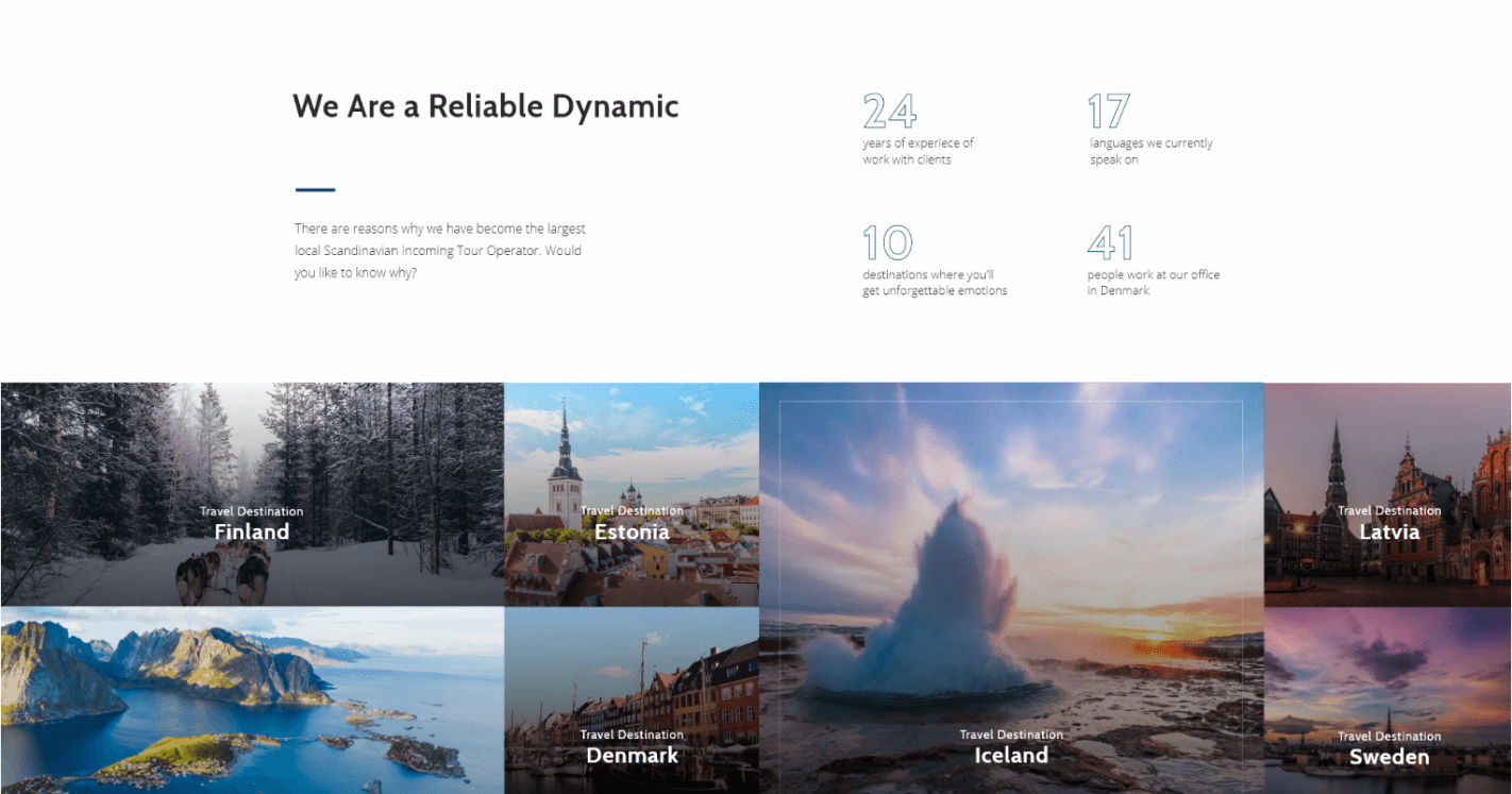 Trans Nordic Tours Website, Designed and Developed by Ester Digital
