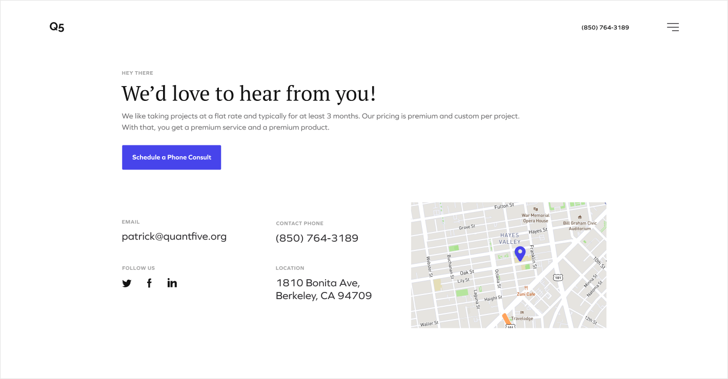 Quantfive, Designed and Developed by Ester Digital