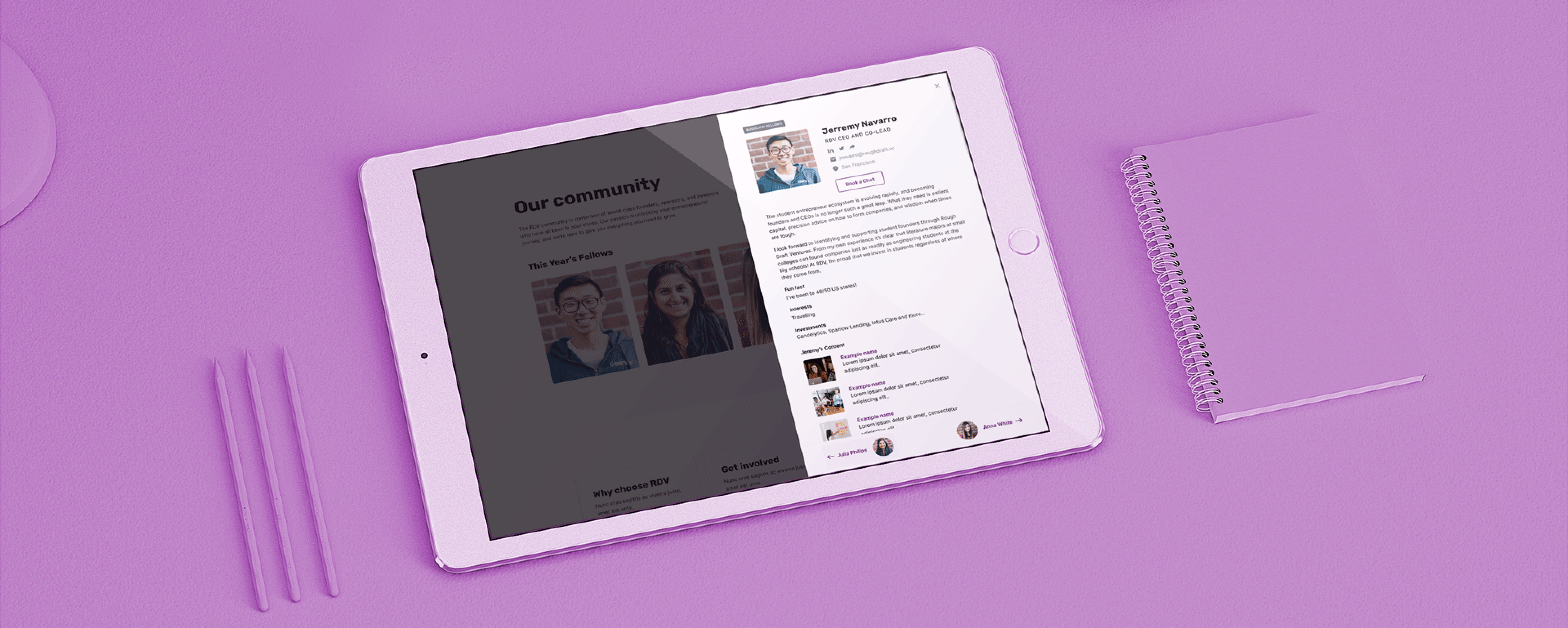 Rough Draft Ventures, Designed and Developed by Ester Digital