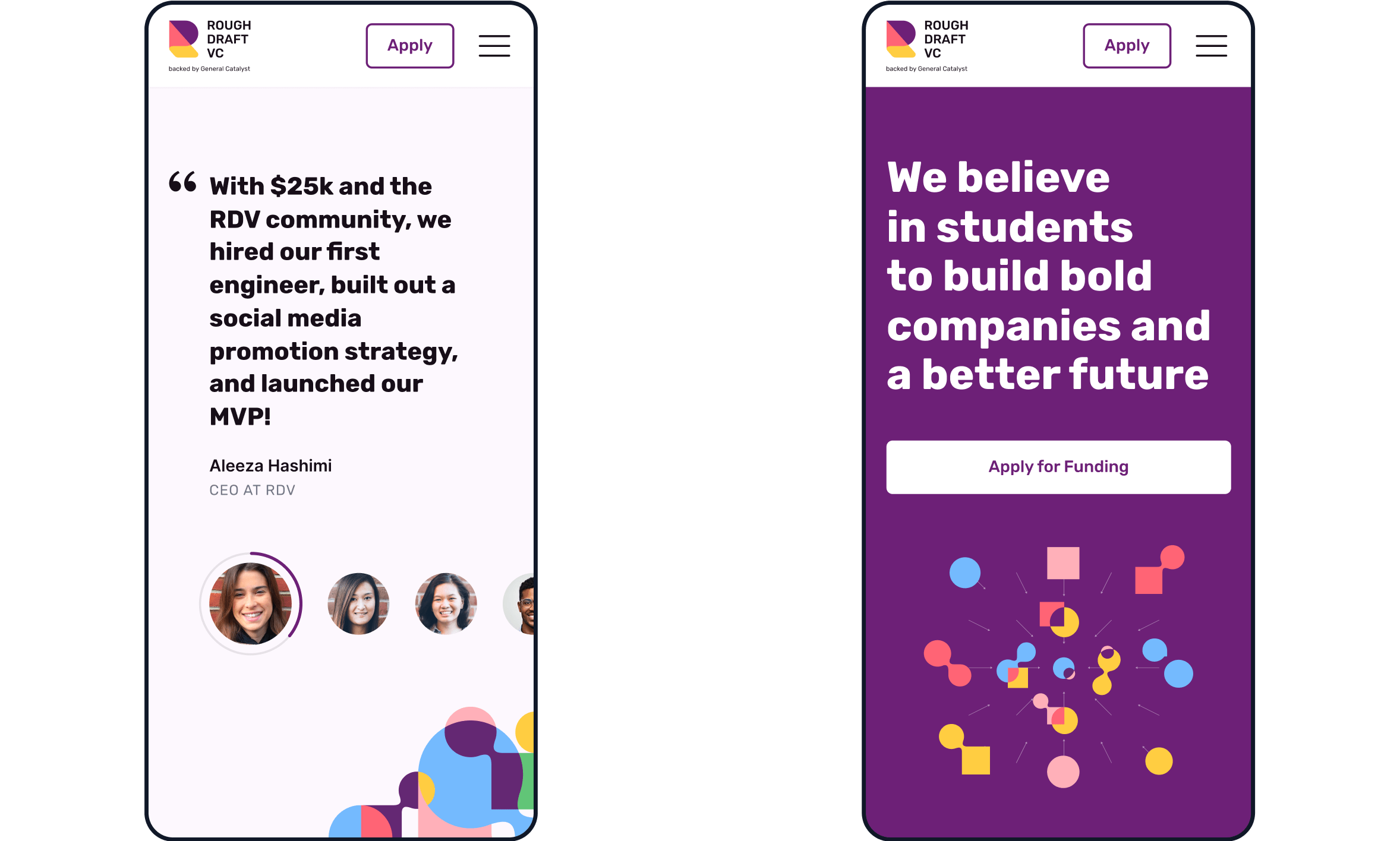 Rough Draft Ventures, Designed and Developed by Ester Digital